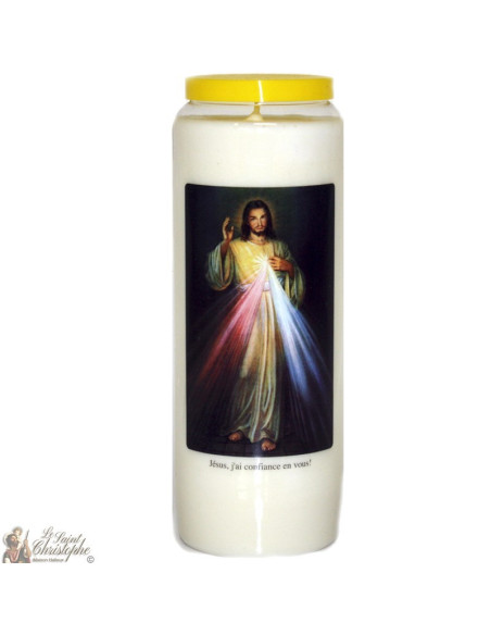 Bougie Neuvaine  Au Christ Miséricordieux modèle 1  - prière Français