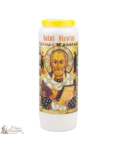 Bougie Neuvaine à Saint Nicolas modèle 1 - prière français