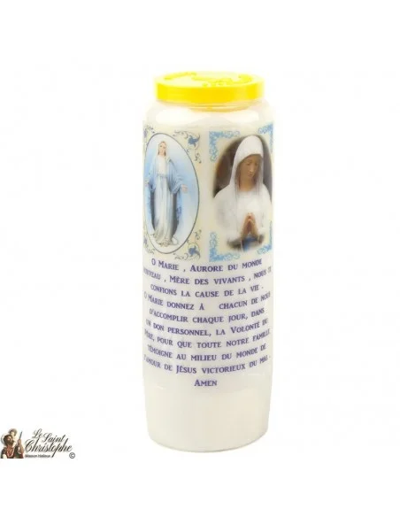 Bougie Neuvaine Vierge Banneux et Miraculeuse prière Français