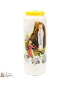 Bougie Neuvaineà Notre Dame de Lourdes modèle 2 - prière français