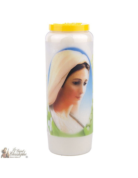 Bougie Neuvaine  à  la Vierge Marie modèle 2 - prière français