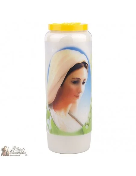 Bougie Neuvaine  à  la Vierge Marie modèle 2 - prière français
