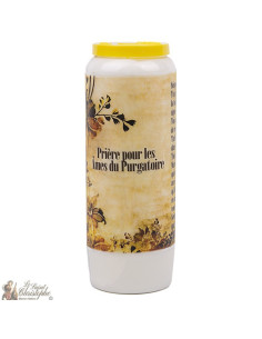 Bougie Neuvaine  avec prière pour les âmes du purgatoire - prière français