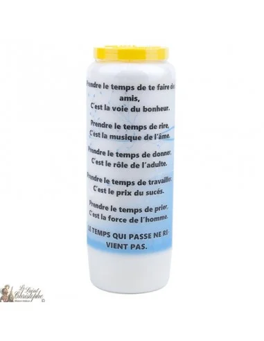 Bougie Neuvaine  Prendre le temps  - prière français