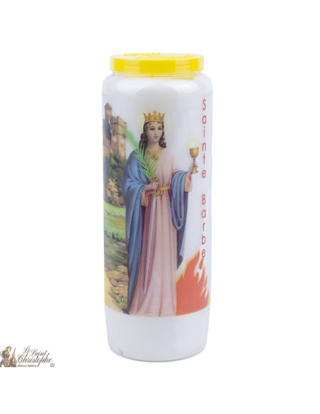 Bougie Neuvaine  à Sainte Barbe - prière français