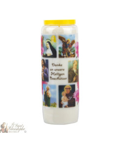 Bougie Neuvaine  de remerciement aux saints - prière allemand