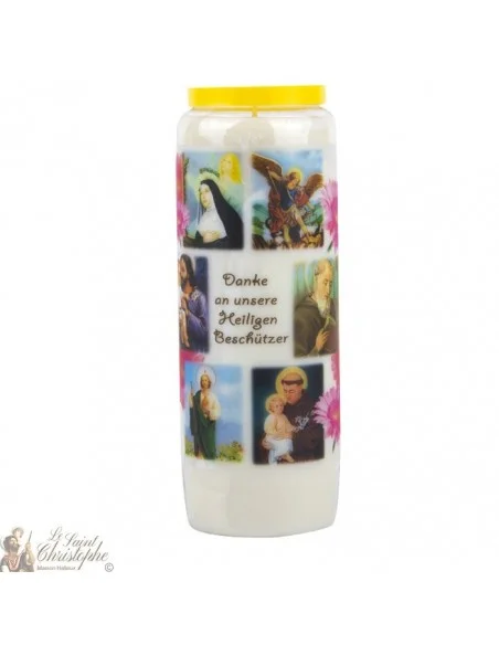 Bougie Neuvaine  de remerciement aux saints - prière allemand