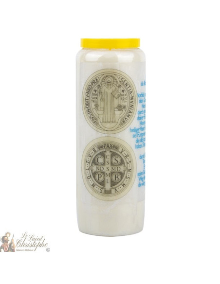 Bougie Neuvaine à la médaille de Saint Benoît - prière allemand