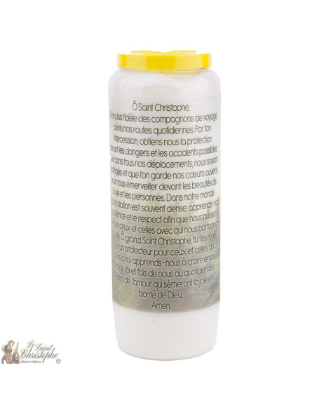 Bougie de neuvaine  à Saint Christophe - prière