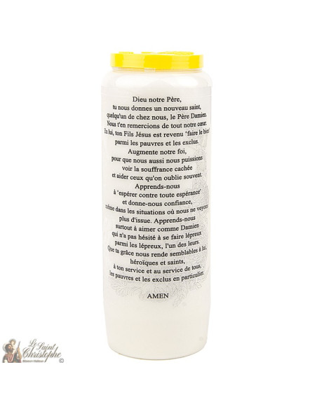 Bougie Neuvaine  au Père Damien - prière français