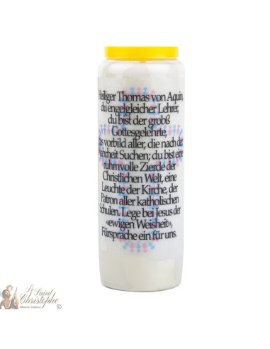 Bougie Neuvaine  à Saint Thomas d'Aquin - prière allemand