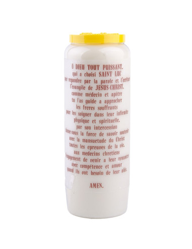 Bougie Neuvaine  à Saint Luc - prière Français