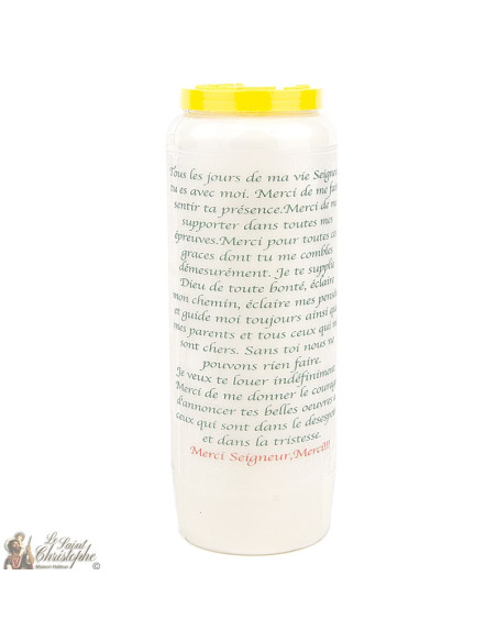 Bougie Neuvaine  Merci pour la Grâce obtenue - prière Français