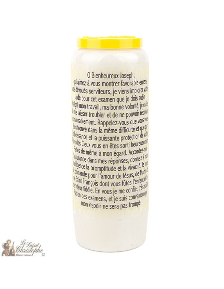 Bougie Neuvaine  à Joseph de Cupertino -  prière Français