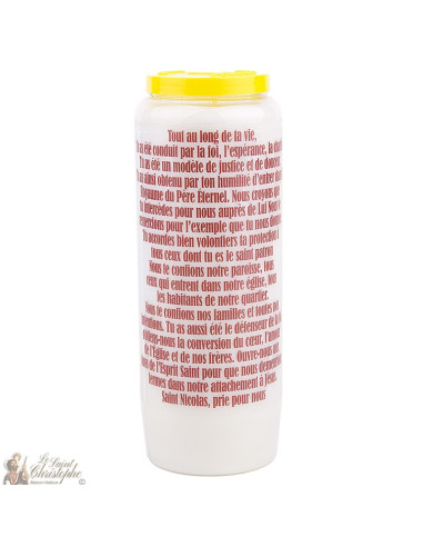 Bougie Neuvaine à Saint Nicolas modèle 1 - prière français