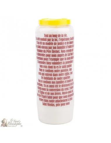 Bougie Neuvaine à Saint Nicolas modèle 1 - prière français