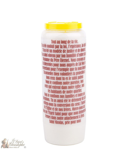 Bougie Neuvaine à Saint Nicolas modèle 1 - prière français