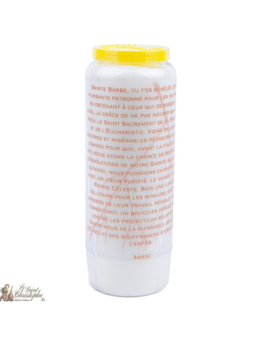 Bougie Neuvaine  à Sainte Barbe - prière français