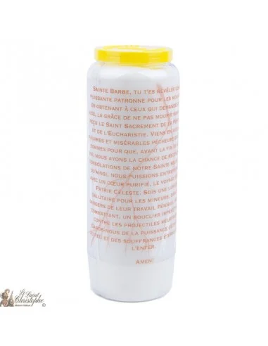 Bougie Neuvaine  à Sainte Barbe - prière français