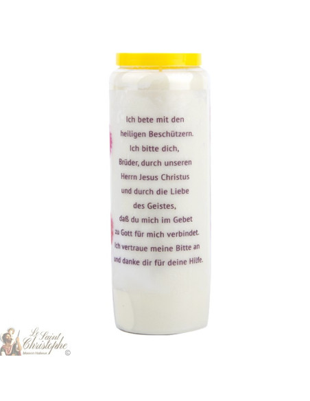 Bougie Neuvaine  de remerciement aux saints - prière allemand
