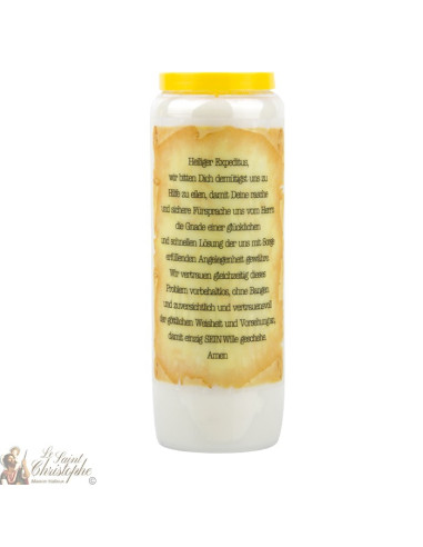 Bougie Neuvaine  au Saint Expedit - prière allemand