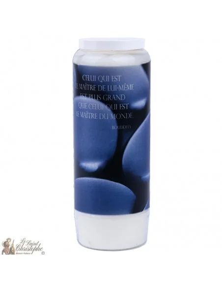 Bougie Neuvaine avec citation en français - zen modèle 3