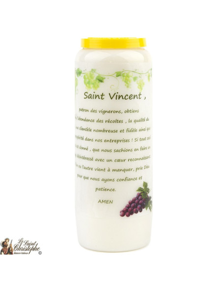 Bougie Neuvaine à Saint Vincent prière Français