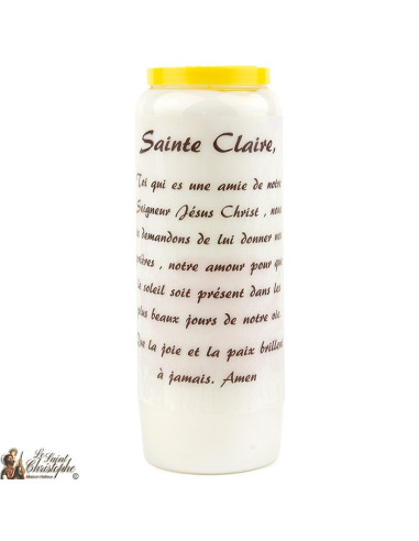 Bougie Neuvaine à Sainte Claire - prière Français