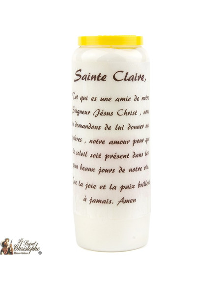 Bougie Neuvaine à Sainte Claire - prière Français