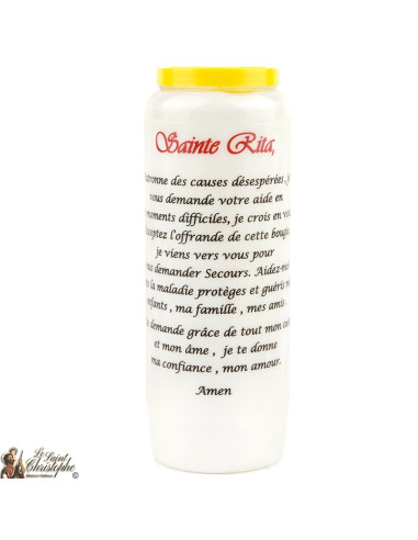 Bougie Neuvaineà Sainte Rita modèle 2 - prière français