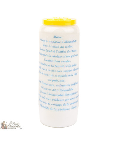 Bougie Neuvaineà Notre Dame de Lourdes modèle 2  - prière  français