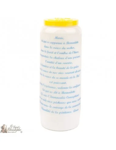 Bougie Neuvaineà Notre Dame de Lourdes modèle 2  - prière  français