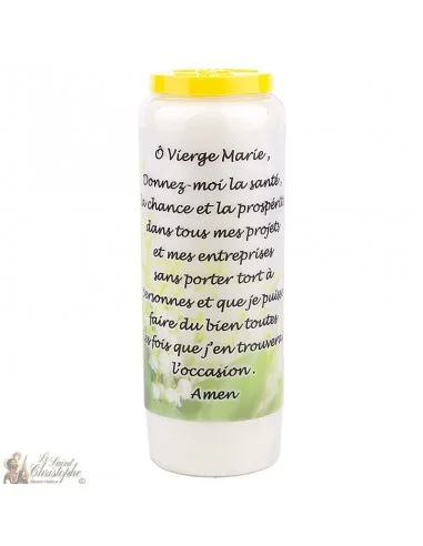 Bougie Neuvaine  à  la Vierge Marie modèle 2 - prière français