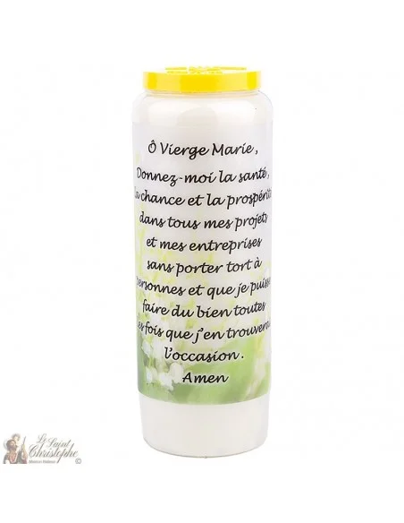 Bougie Neuvaine  à  la Vierge Marie modèle 2 - prière français