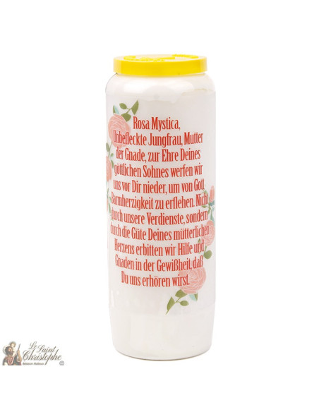 Bougie Neuvaine  à notre dame des roses - prière allemand