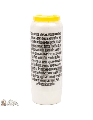 Bougie Neuvaine  à Saint Yves - prière français-