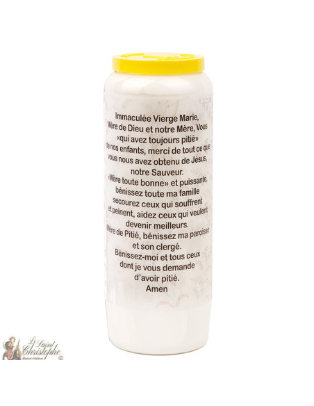 Bougie Neuvaine  à notre dame de la pitié  - prière français-