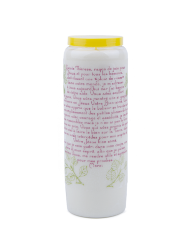 Bougie Neuvaine à Sainte Thérèse - prière français