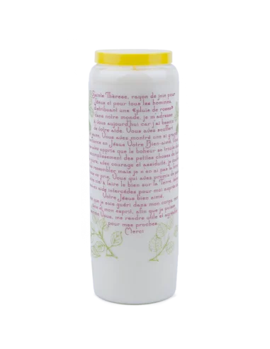 Bougie Neuvaine à Sainte Thérèse - prière français