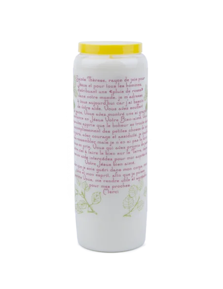 Bougie Neuvaine à Sainte Thérèse - prière français