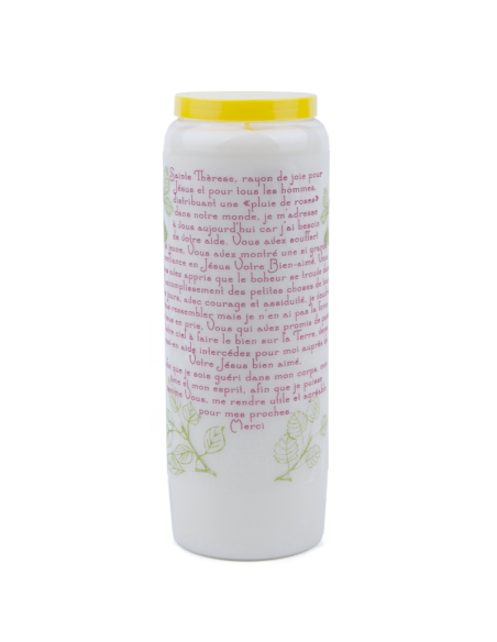 Bougie Neuvaine à Sainte Thérèse - prière français