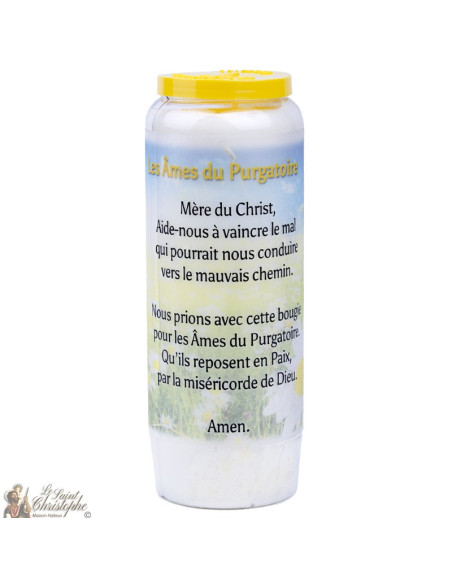 Bougie Neuvaine  aux âmes du purgatoire modèle 2 - prière français