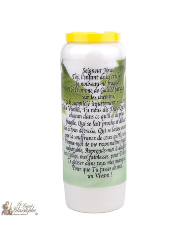 Bougie Neuvaine  à  Jésus modèle 2 - prière français