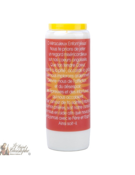 Bougie Neuvaine au Petit Jésus de Prague -2- prière Français