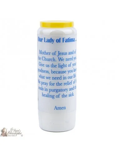 Bougie Neuvaine  à  Fatima - prière Anglais