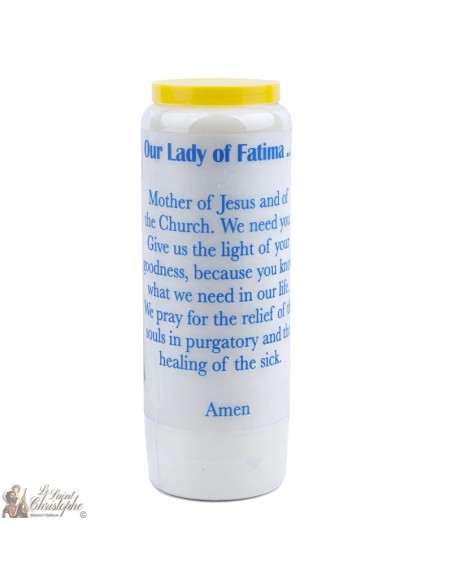 Bougie Neuvaine  à  Fatima - prière Anglais