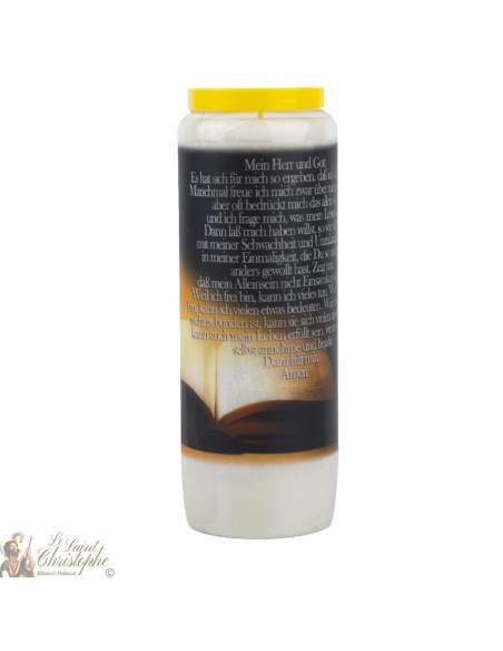Bougie de neuvaine à Dieu Bible ouverte