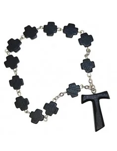 Dizainier croix en bois noir et croix TAU