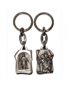 Porte-clés sainte Famille et saint Christophe - objets religieux
