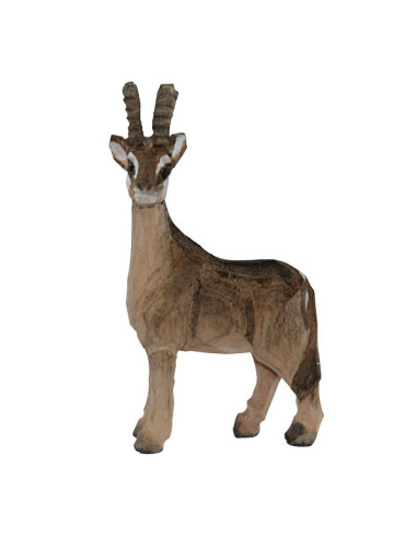 Pyrenean chamois wood figurine - 10 cm